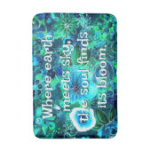 Abstract Floral Teal Blue Green Personalized Badematte (Vorderseite Vertikal)