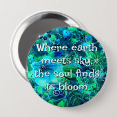 Abstract Floral Teal Blue Green Personalized Button (Vorne & Hinten)