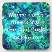 Abstract Floral Teal Blue Green Personalized Getränkeuntersetzer (Vorderseite)