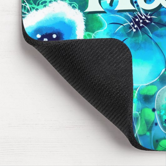 Abstract Floral Teal Blue Green Personalized Mousepad (Ecke)