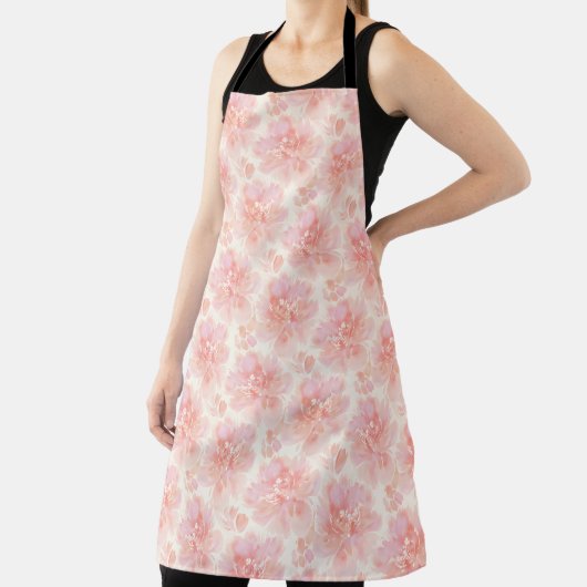 Abstract Floral Watercolor Pattern Peach and Pink Schürze (InSitu)