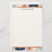 Abstract Floral with Rose Gold Border Briefpapier (Vorne/Hinten)