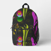 Abstract Floral with Spirals 1 Bedruckter Rucksack (Vorderseite)