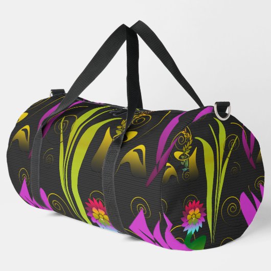 Abstract Floral with Spirals 1 Duffle Bag (Linke Ecke)