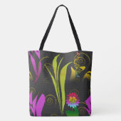 Abstract Floral with Spirals 1 Tasche (Rückseite)