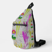 Abstract Floral with Spirals 2 Crossbody Bag (Rechte Ecke)