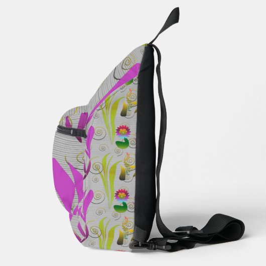 Abstract Floral with Spirals 2 Crossbody Bag (Rechts)