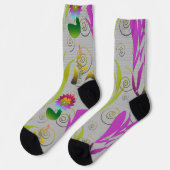 Abstract Floral with Spirals 2 Socken (Linkes Detail)