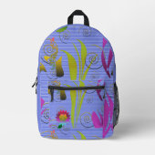 Abstract Floral with Spirals 5 Bedruckter Rucksack (Vorderseite)