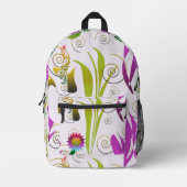 Abstract Floral with Spirals 6 Bedruckter Rucksack (Vorderseite)