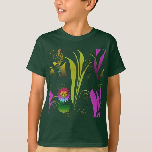Abstract Floral with Spirals T-Shirt (Vorderseite)