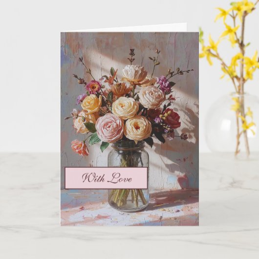 Abstract Florals Greeting Card Karte (Gelbe Blume)