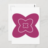 Abstract flower design with magenta petals postkarte (Vorne/Hinten)