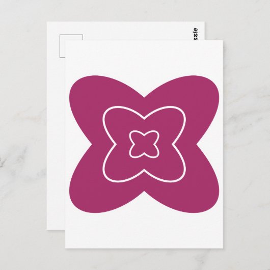 Abstract flower design with magenta petals postkarte (Vorne/Hinten)