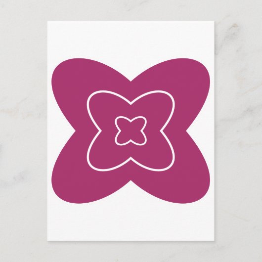 Abstract flower design with magenta petals postkarte (Vorderseite)