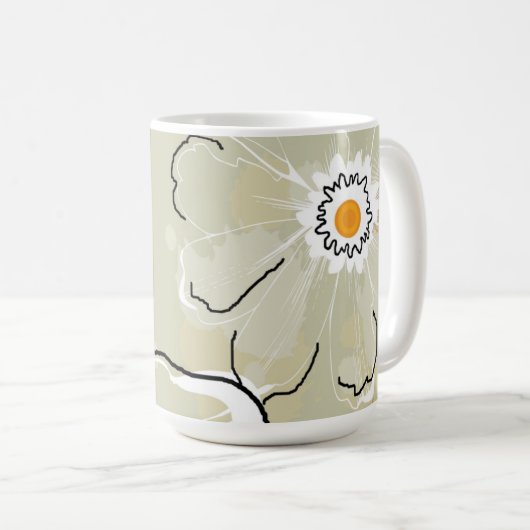 Abstract Flowers Coffee/Hot Chocolate Mug Kaffeetasse (VorderseiteRechts)