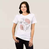 Abstract Flowers Doodle Black And White  Tri-Blend Shirt (Vorderseite voll)