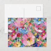 Abstract Flowers Impressionist Postcard Postkarte (Vorne/Hinten)
