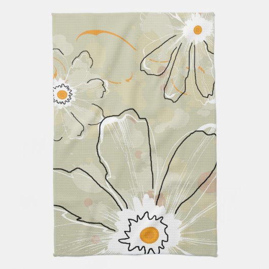 Abstract Flowers Microfiber Kitchen Towel Geschirrtuch (Vertikal)