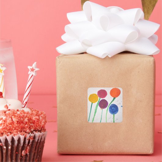 Abstract Flowers Sticker (Party)