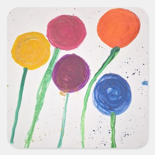 Abstract Flowers Sticker (Vorderseite)