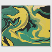 Abstract Flowing Green and Yellow Design Geschenkpapier (Flach)