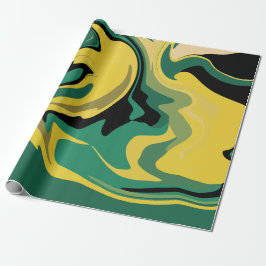 Abstract Flowing Green and Yellow Design Geschenkpapier