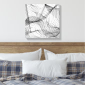 Abstract Flowing Lines Wall Art – Minimal Line Art Leinwanddruck (Insitu (Schlafzimmer))