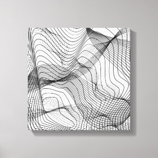 Abstract Flowing Lines Wall Art – Minimal Line Art Leinwanddruck