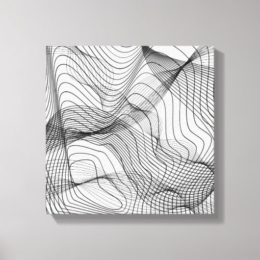 Abstract Flowing Lines Wall Art – Minimal Line Art Leinwanddruck (Vorderseite)