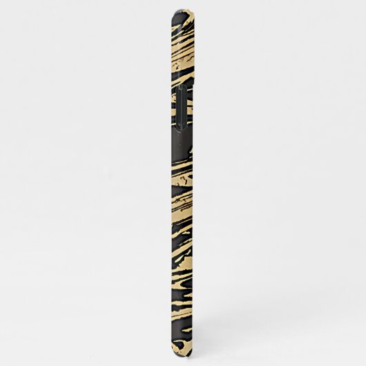 Abstract Fluid Art - Black Marble Effect iPhone Hülle (Rechte Seite)