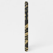 Abstract Fluid Art - Black Marble Effect iPhone Hülle (Linke Seite)