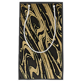 Abstract Fluid Art - Black Marble Effect Kleine Geschenktüte