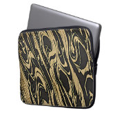 Abstract Fluid Art - Black Marble Effect Laptopschutzhülle (Vorderseite Links)