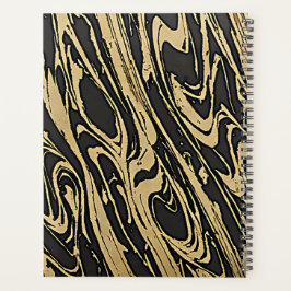 Abstract Fluid Art - Black Marble Effect Planer