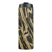Abstract Fluid Art - Black Marble Effect Thermosbecher (Vorderseite)