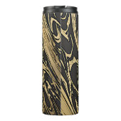 Abstract Fluid Art - Black Marble Effect Thermosbecher (Rückseite)