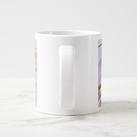 Abstract Fluid Art Pastel Mug – Trendy Pastel Art Jumbo-Tasse (Rückseite)