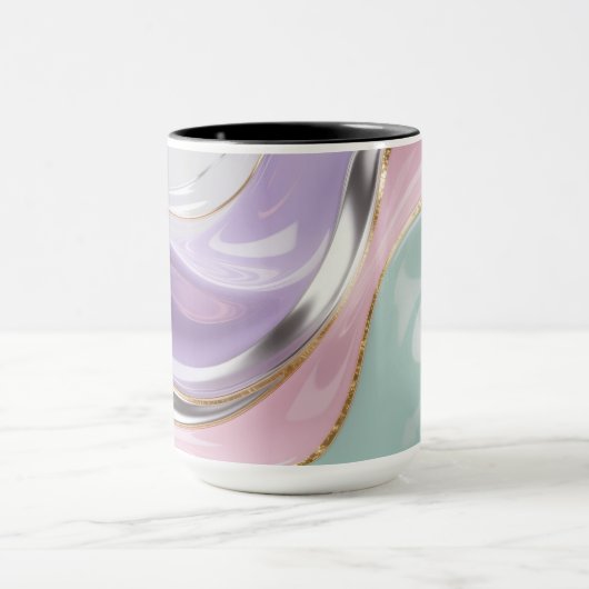 Abstract Fluid Art Pastel Mug – Trendy Pastel Art Tasse (Zentrum)