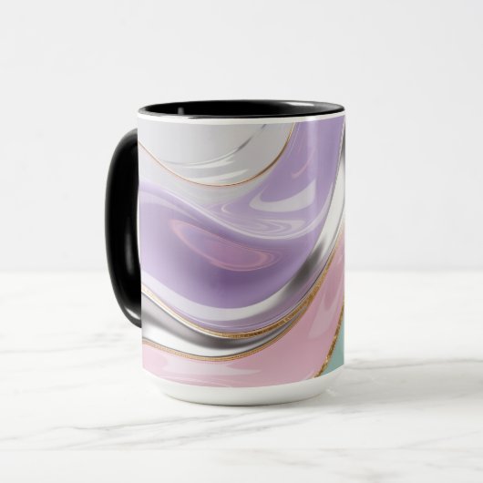 Abstract Fluid Art Pastel Mug – Trendy Pastel Art Tasse (Vorderseite Links)