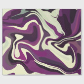 Abstract Fluid Art with Purple and Cream Tones Geschenkpapier (Flach)