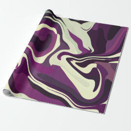 Abstract Fluid Art with Purple and Cream Tones Geschenkpapier