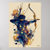 Abstract Fluid Ink Archer – Modern Motion Wall Art Poster (Vorne)