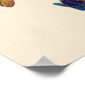 Abstract Fluid Ink Basketball Player – Modern Art Poster (Ecke)