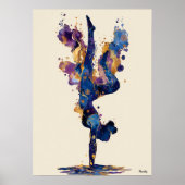 Abstract Fluid Ink Gymnast – Modern Motion Art Poster (Vorne)