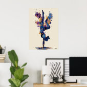 Abstract Fluid Ink Gymnast – Modern Motion Art Poster (Heimbüro)