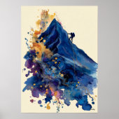 Abstract Fluid Ink Rock Climber – Modern Motion Poster (Vorne)