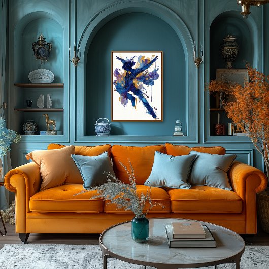 Abstract Fluid Ink Skater – Dynamic Motion Art Poster