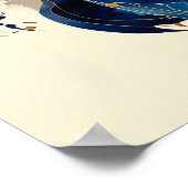 Abstract Fluid Ink Snowboarder Dynamic Motion Art Poster (Ecke)