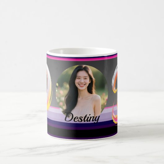 Abstract Fluid Letter D Neon Brush Kaffeetasse (Mittel)